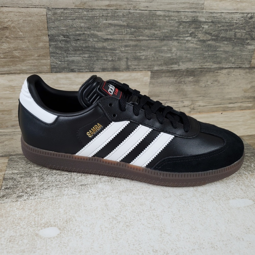 Adidas Samba Mens Shoes Sz 8 Athletic Black White Leather Lace Up Sneakers